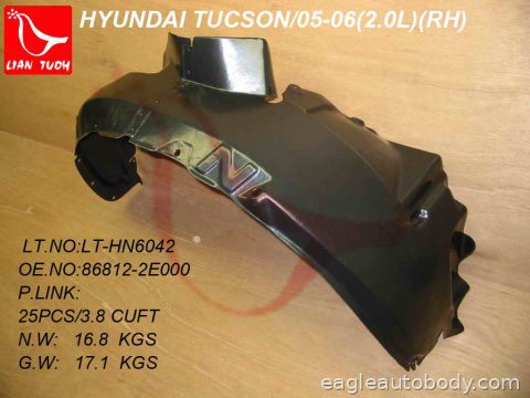 TUCSON 05-09 RT.FT.FENDER LINER*W/2.0LT.ENG 08818-4R