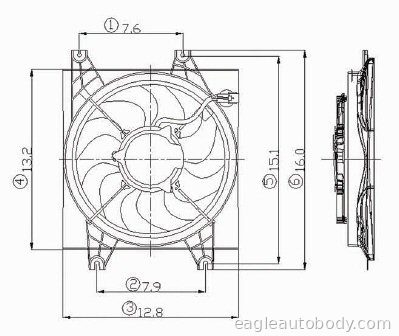 ACCENT 00-06 CONDENSER FAN*ELECTRIC FAN ASSY; HY3113104