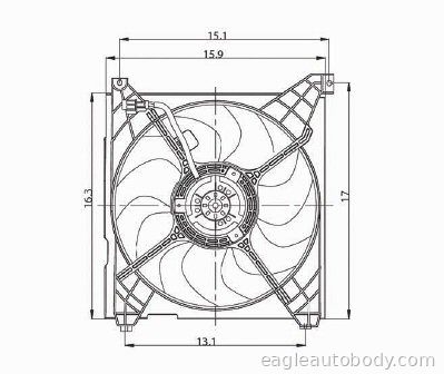 SANTA FE 01-06 RAD FAN ASSY*2.4/2.7L SANTAFE-600610