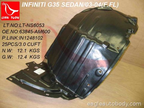 G35 03-05 LT FT FENDER LINER*4DR SDN; FT FEND IN1248102