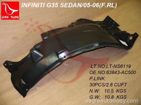 G35 05-06 LT.FT.RR SECTION FENDER LINER*SDN 06710*F