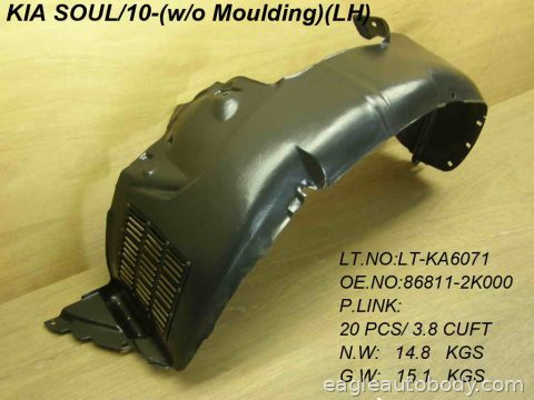 SOUL 10-11 LT FT FENDER LINER*W/O MOLDG HOLE 06204*L