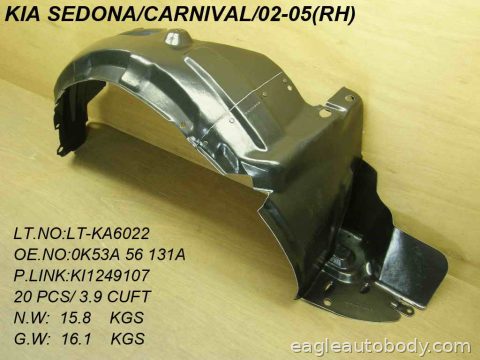 SEDONA 02-05 RT FENDER LINER 06219-4R