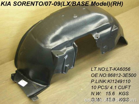 SORENTO 07-09 RT FENDER LINER*BASE/LX MODEL*= 06219.10*G