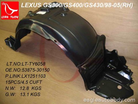 GS300 98-05 RT FT FENDER LINER*FENDER LINER LX1251103
