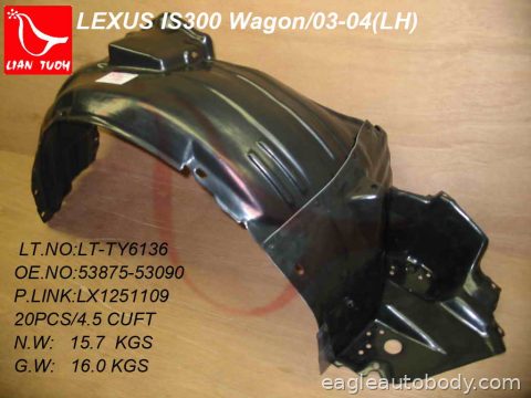 IS300 03-05 RT FT FENDER LINER*FENDER LINER; LX1251109