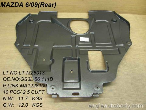 6 09-13 LOWER ENGINE COVER*RR MA1228109