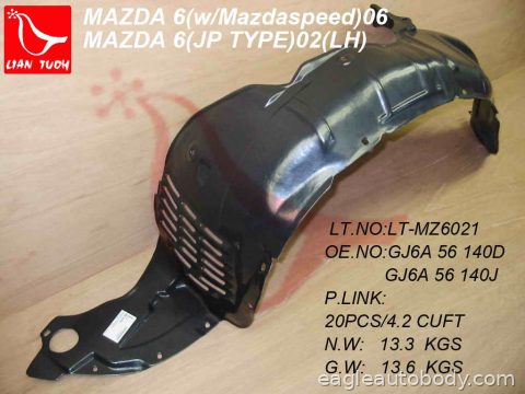 6 06-08 LT FT FENDER LINER*W/TURBO MA1248132