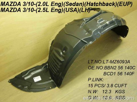 MAZDA*3 10-13 LT FENDER LINER*2.5LT*MAY=L 08104-8F