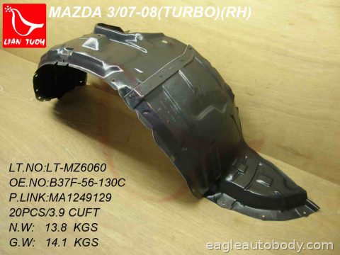3 07-09 RT FT FENDER LINER*INNER FENDER W/TUR MA1249129
