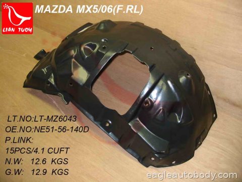 MX-5 MIATA 06-15 LT FT FENDER LINER*UPPER; PL MA1250103