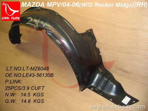 MPV 04-06 RT FT FENDER LINER*W/O ROCKER MOLDI MA1251105