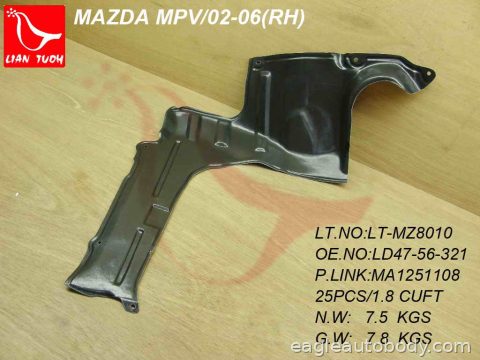 MPV 02-06 RT FT FENDER LINER MA1251108