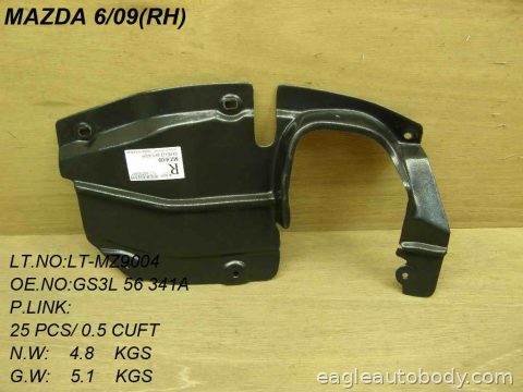 6 09-13 RT FT FENDER LINER MA1251112