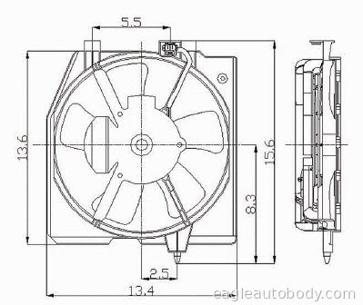 PROTEGE 95-00 COND FAN ASSY(W/AC) PROTEGE*610490