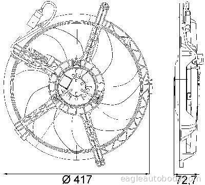 COOPER 09-15 RADIATOR COOLING FAN ASSY*BASE; MC3115104