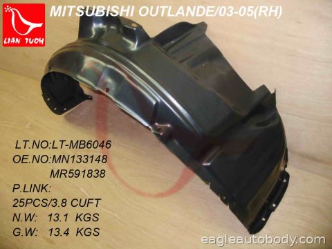 OUTLANDER 03-06 RT FT FENDER LINER*FENDER LIN MI1249118
