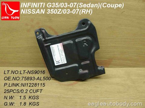 G35 03-06 LOWER ENGINE COVER*SDN; RH; SIDE UN NI1228115