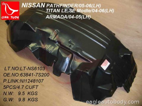 ARMADA 04-07 LT FENDER LINER*LE/SE*=07404*H 07404*L