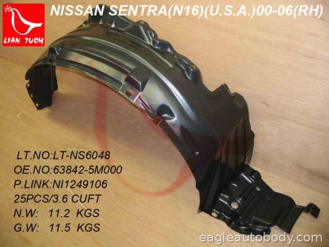 SENTRA 00-06 RT.FENDER LINER 07614R