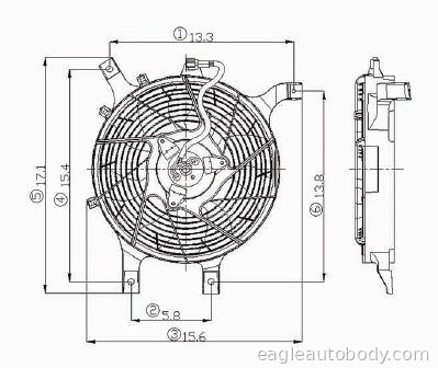 FRONTIER/XTERRA 00-00 COND FAN ASSY(3.3L) FRONTIER*610860