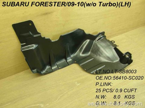FORESTER 09-13 LOWER ENGINE COVER*LH; W/O TUR SU1228102