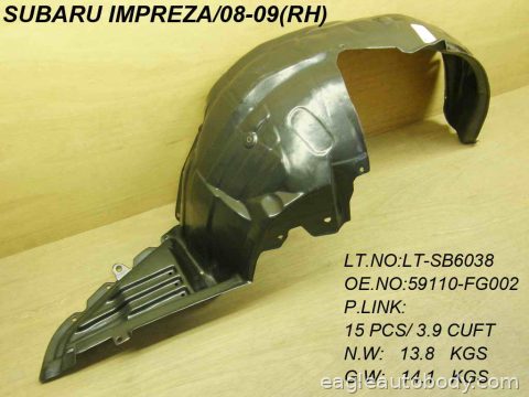 IMPREZA 08-11 RT.FENDER.LINER*09-11 STI*=WRX 08504-2R