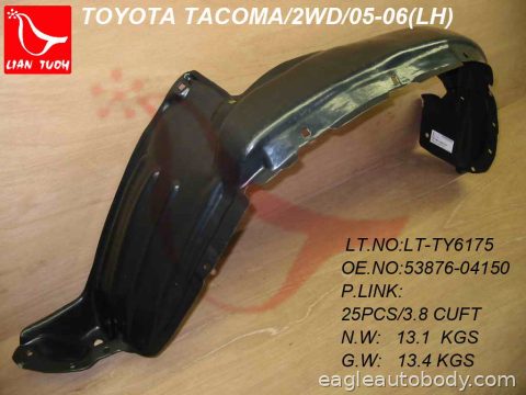 TACOMA 05-11 LT FENDER LINER*EXC.PRERUNER*2WD 10410*L