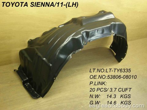 SIENNA 11-14 LT.FT.FENDER LINER*EXC.SE MODEL 09908-4L