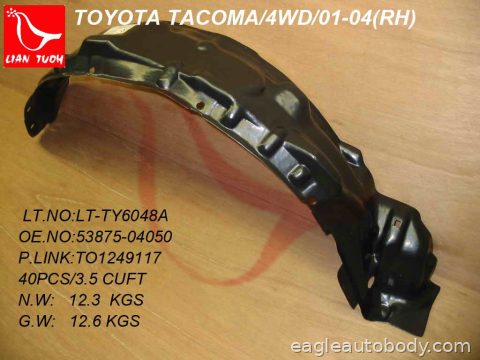 TACOMA 01-04 RT FENDER LINER*2WD/4WD 10408R
