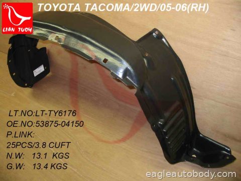 TACOMA 05-11 RT FENDER LINER*EXC.PRERUNER*2WD 10410*R