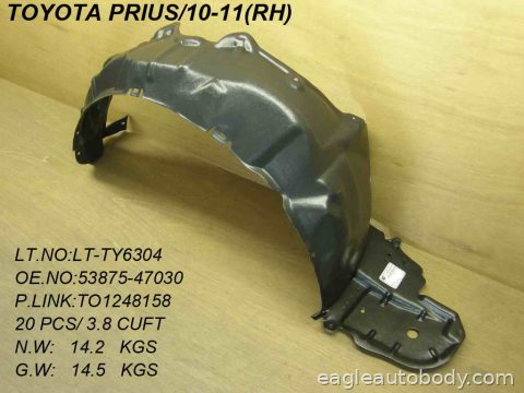 PRIUS 10-15 RT.FT.FENDER LINER*EXC.C/V/HYBRID 09104*R