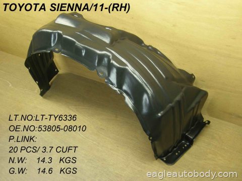 SIENNA 11-14 RT.FT.FENDER LINER*EXC.SE MODEL 09908-4R