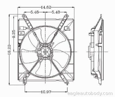 CAMRY 00-01 RAD.FAN ASSY*4CYL*2.2LT.ENG CAMRY**600110