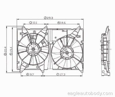 RX300 01-03 COOLING FAN ASSY*=HIGHLNDR-620810 RX300-620810
