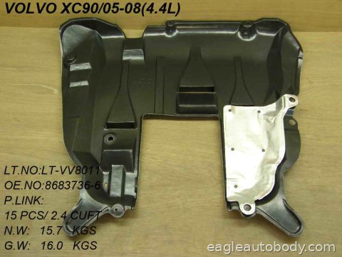 XC90 05-11 LOWER ENGINE COVER*4.4L; RR ENGINE VO1228108