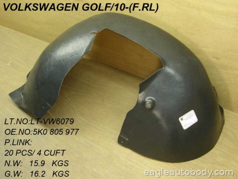 GOLF/GTI 10-14 LT.FT.FENDER LINER*HATCHBACK 13604-8L