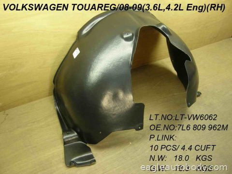 TOUAREG 08-10 RT FT FENDER LINER*3.6L/4.2L VW1249115