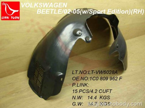 BEETLE 02-05 RT FT FENDER LINER*W/SPORT EDITI VW1249119