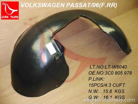 JETTA*WAGON 06-13 RT.RR.SECTION FENDER LINER 13612-4R